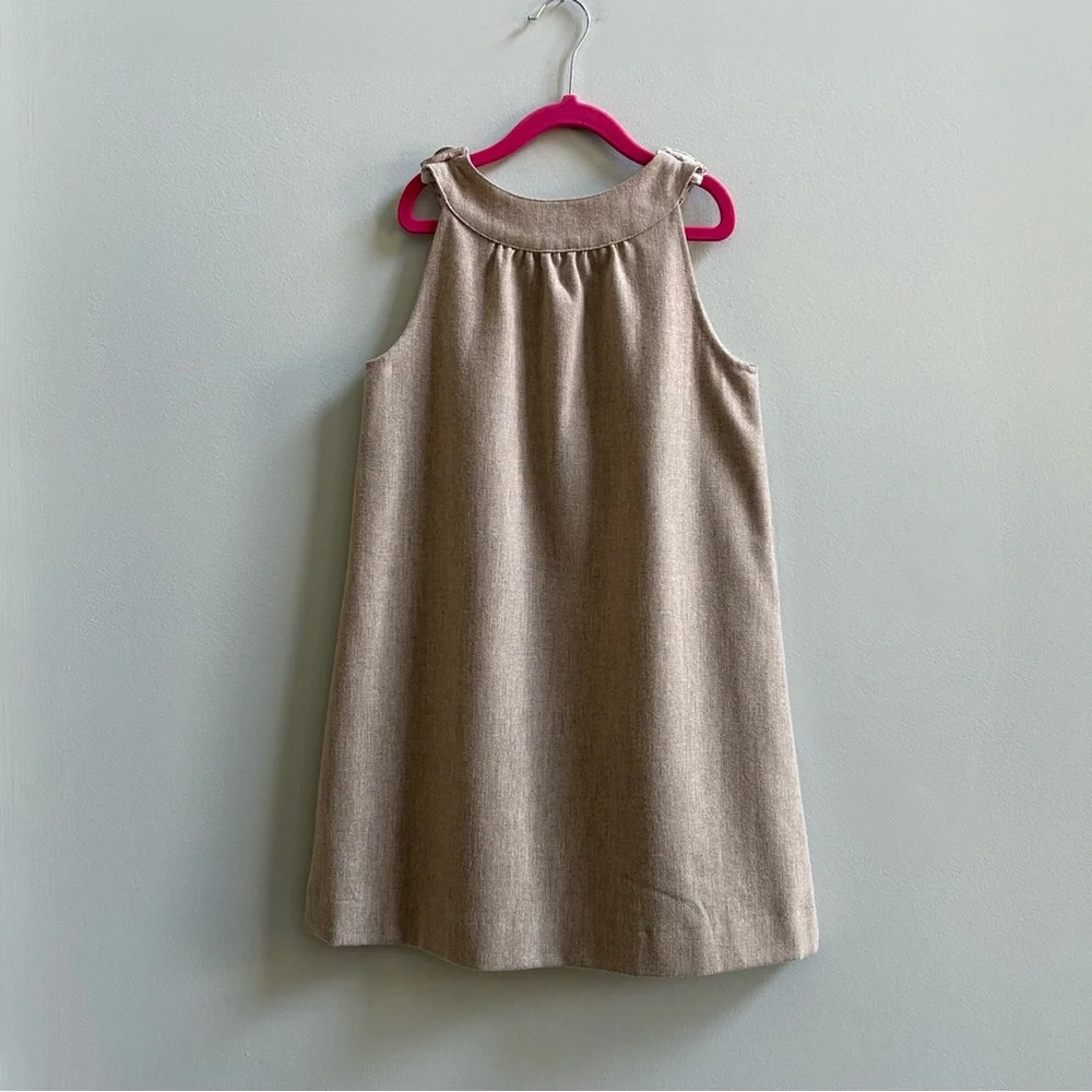 Marie Chantal Sleeveless Tan Wool Jumper Dress, Size 8